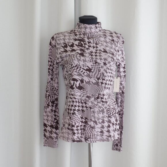 NWT Anthropologie Maeve Lilac Purple Print Turtleneck Sz M - Picture 2 of 7